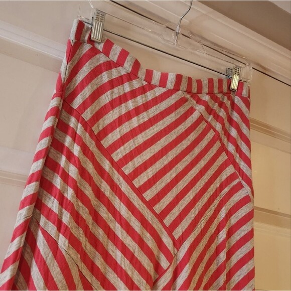 Design History stretchy pink and gray striped pull on maxi skirt M - Picture 2 of 4